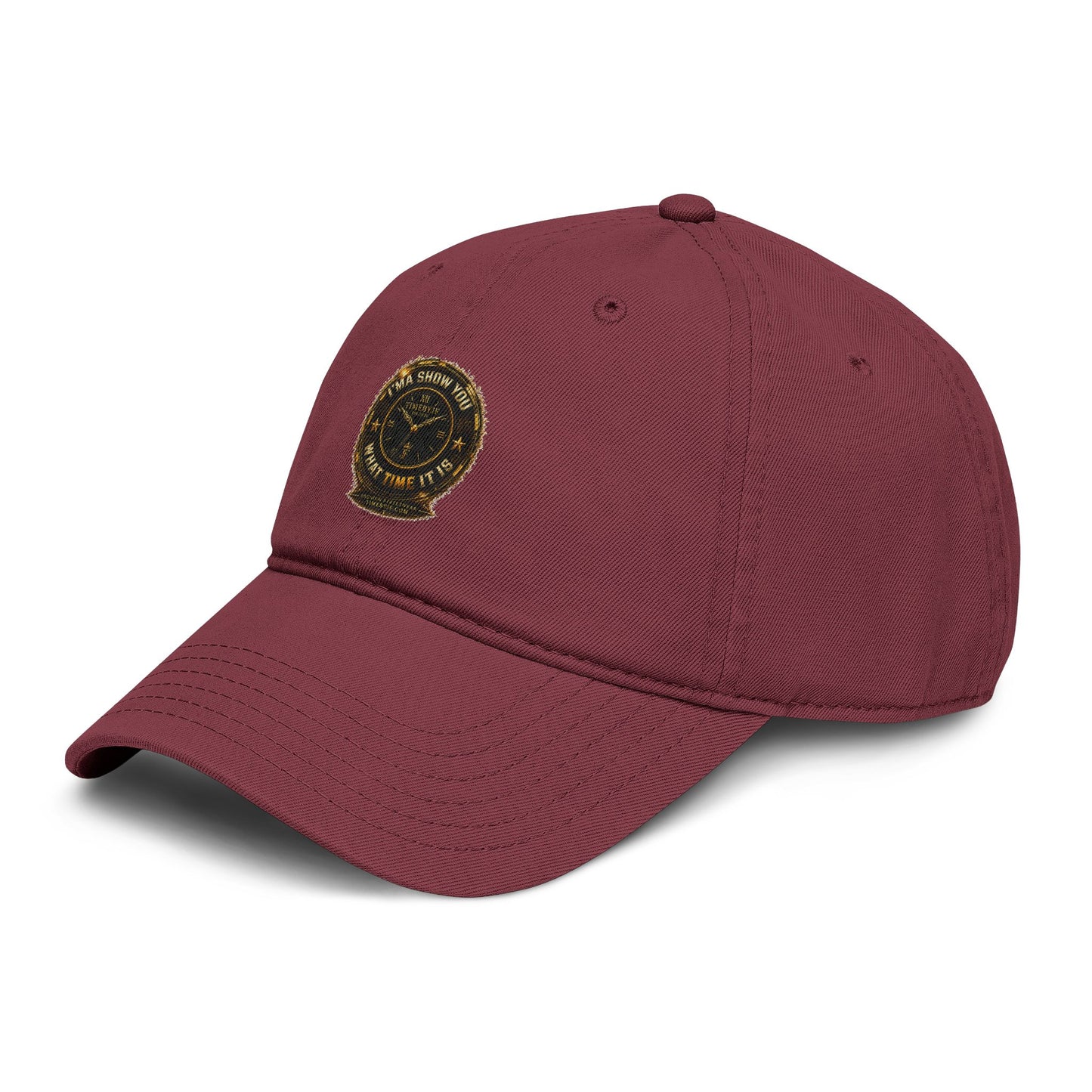 Washed Cotton Baseball Cap with Vintage Compass Patch - Adventure Travel Hat