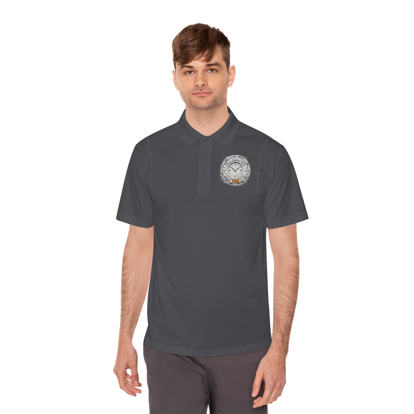Men's Sport Polo — Vintage Motorcycle Club Crest Chest Logo