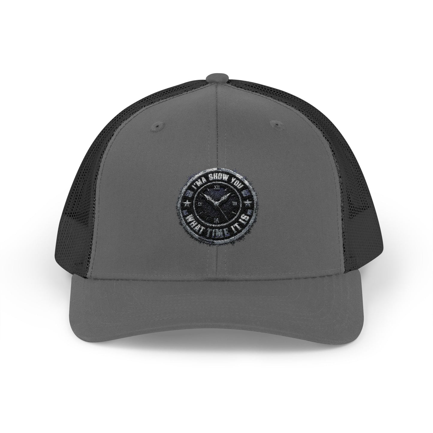 Trucker Cap — Distressed Round Patch 'Don't Ask Me' Vintage Logo