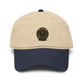 Washed Cotton Baseball Cap with Vintage Compass Patch - Adventure Travel Hat