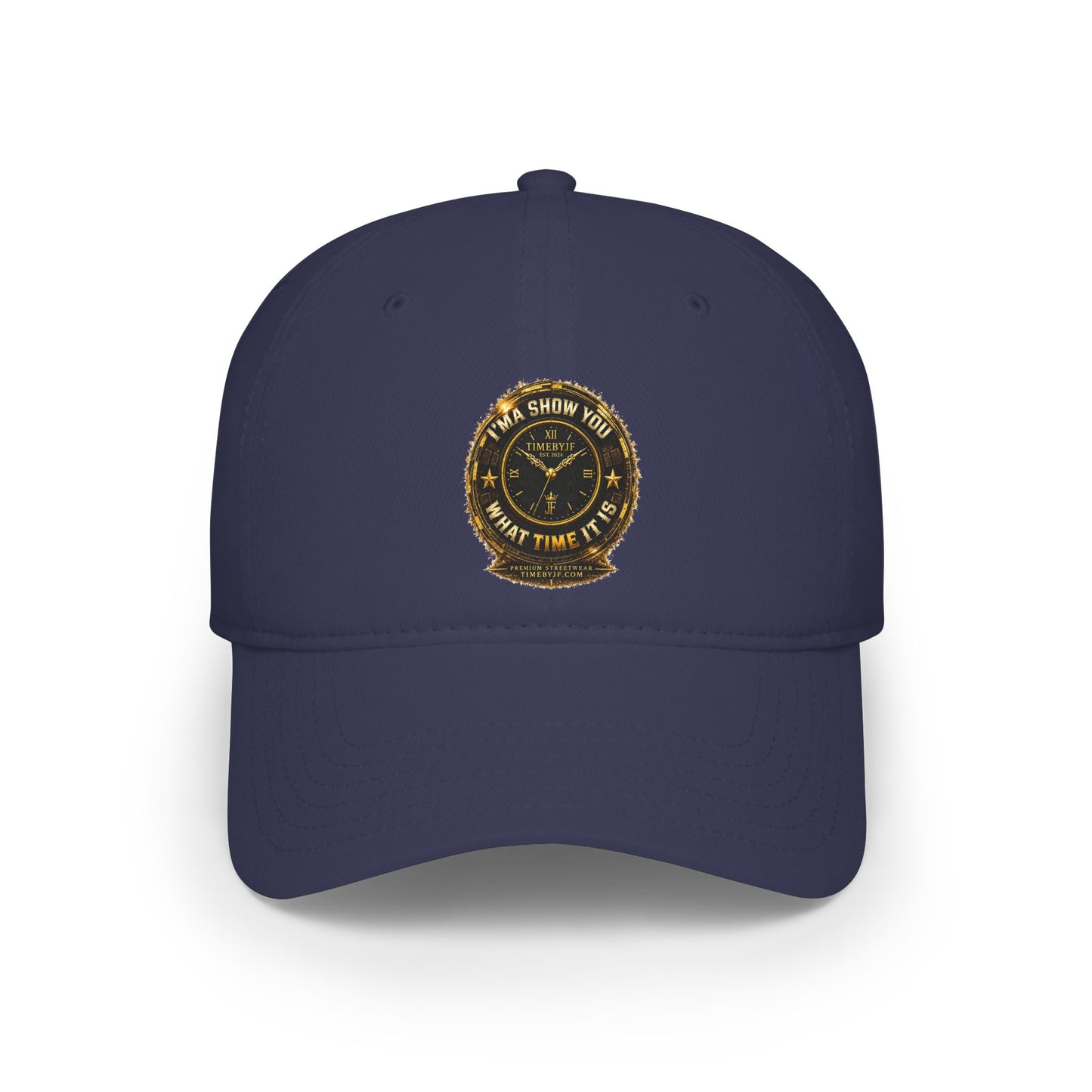 Low Profile Baseball Cap — Vintage Ship Wheel Clock Design